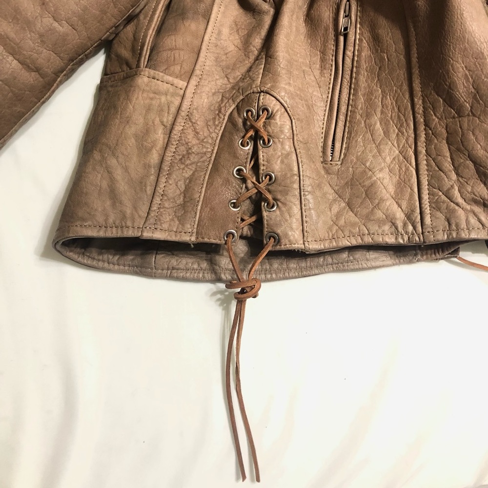Distressed Quilted Leather Riding Jacket - Picture 6 of 11